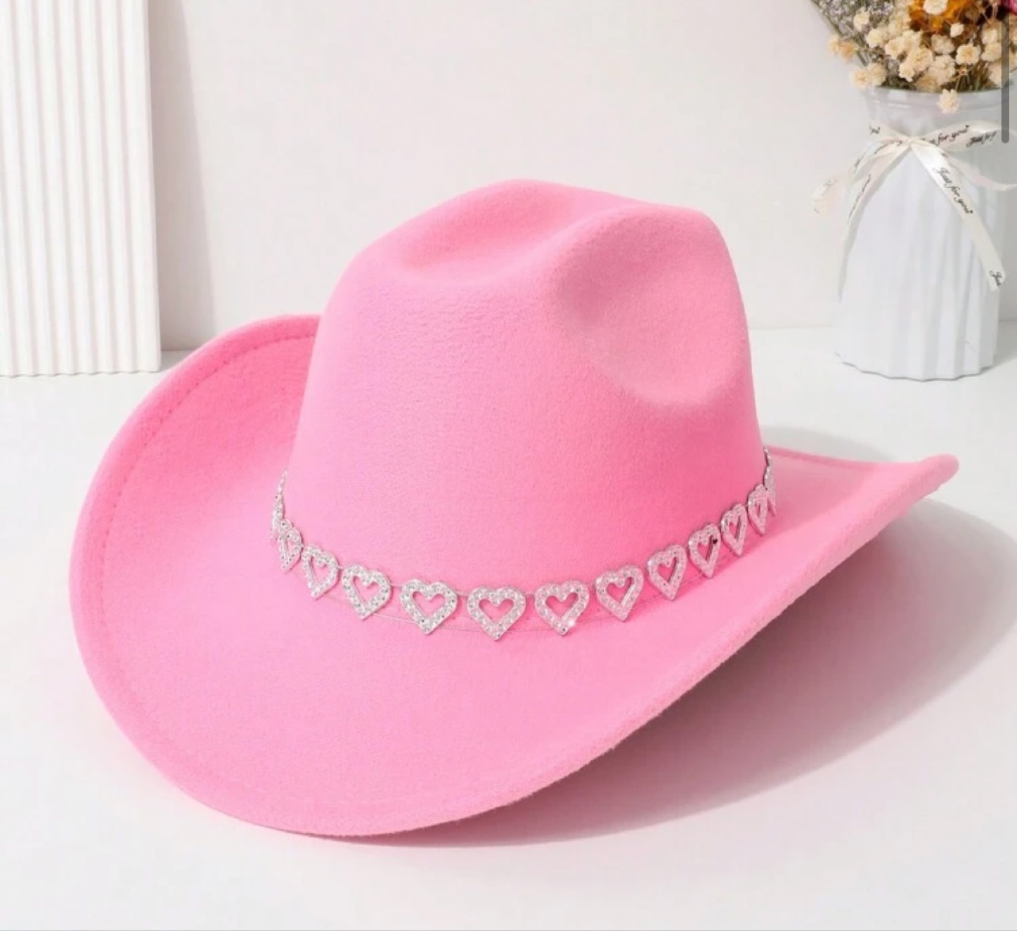 Pink Cowboy Hat with Hearts - photo 5
