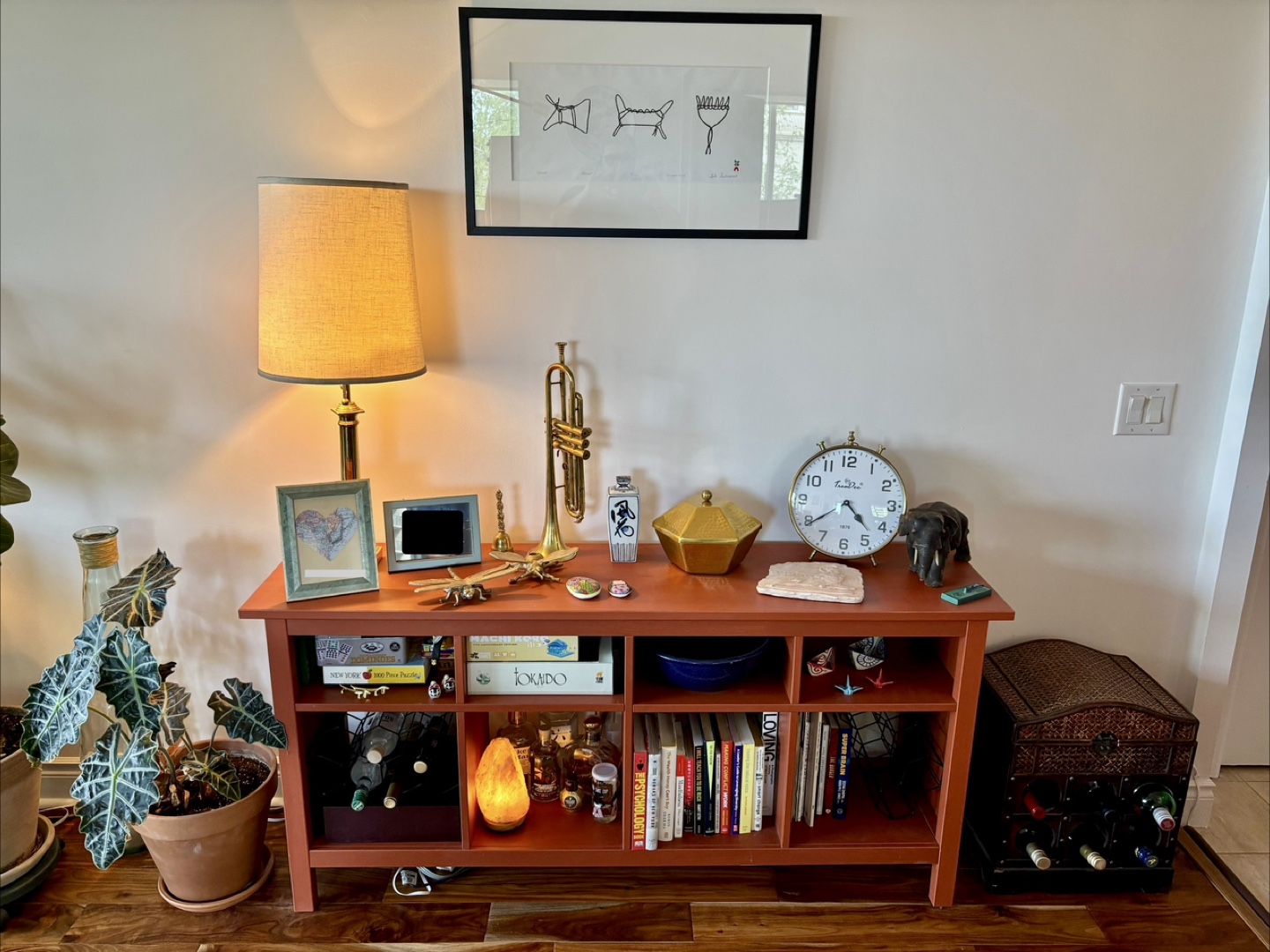 Rustic Red Console Table with Shelving - photo 3