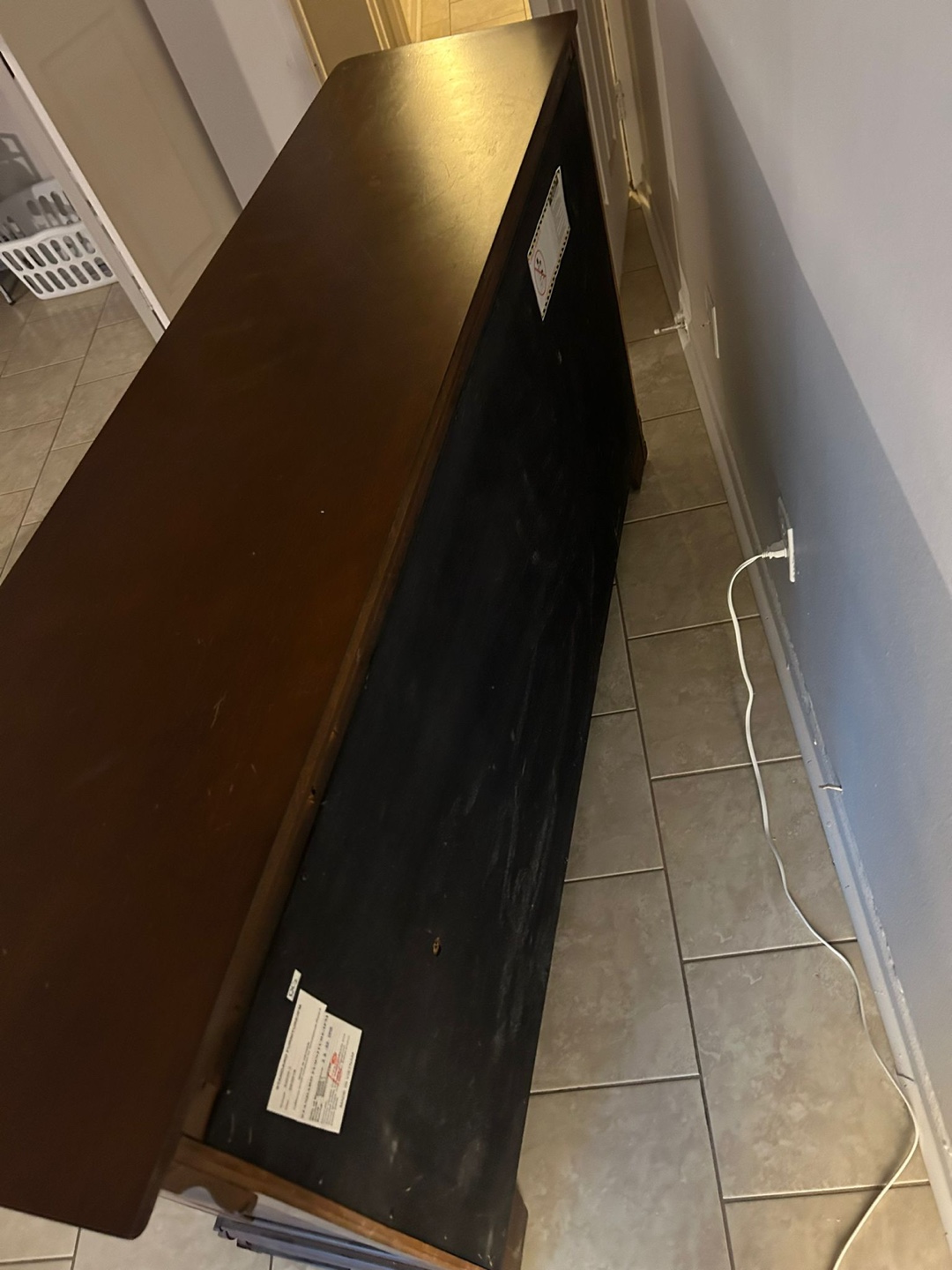 Dark Brown Wooden Double Dresser - photo 4