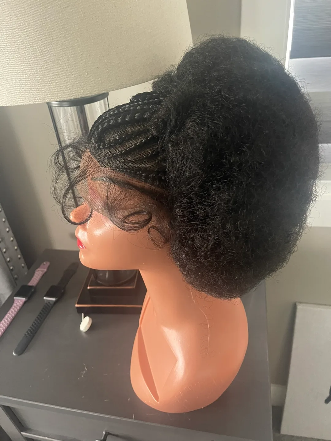 Afro Kinky Curly Wig with Braids image indicator(3)