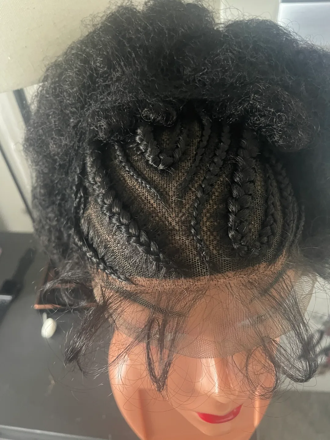 Afro Kinky Curly Wig with Braids image indicator(4)