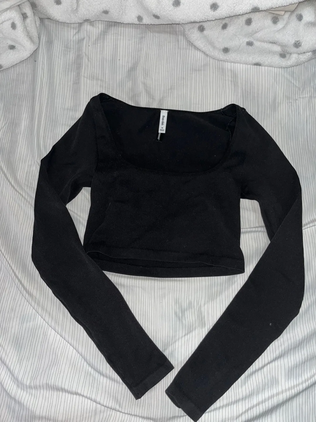 Sundek Black Long Sleeve Crop Top - Size Medium thumbnail