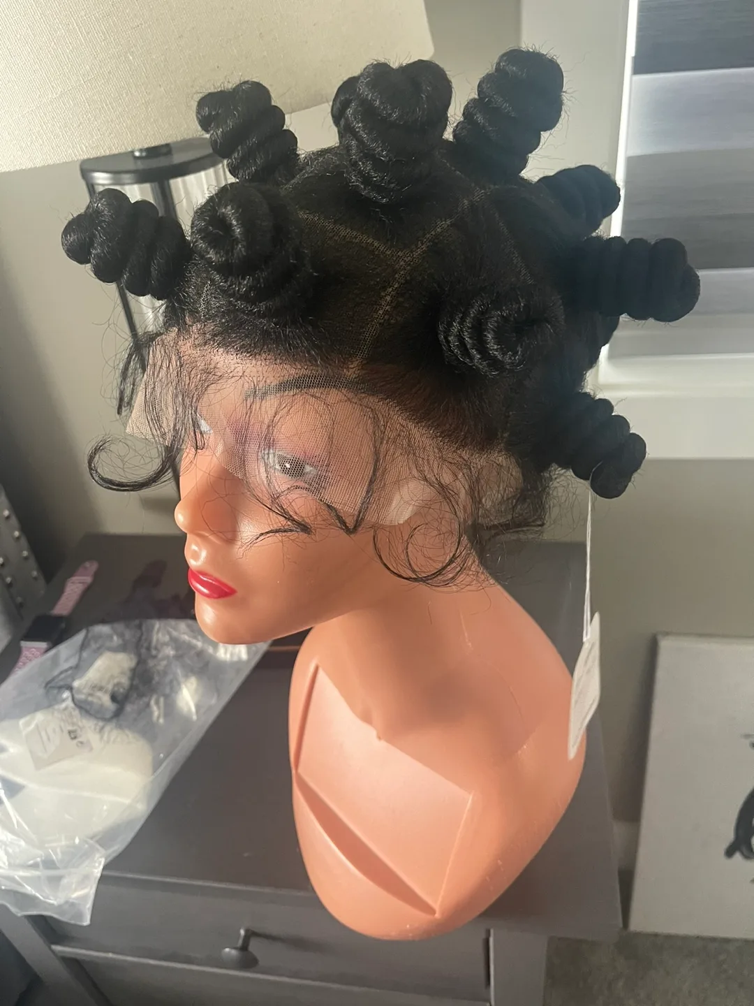 Black Lace Frontal Wig Knotless Braids image indicator(3)