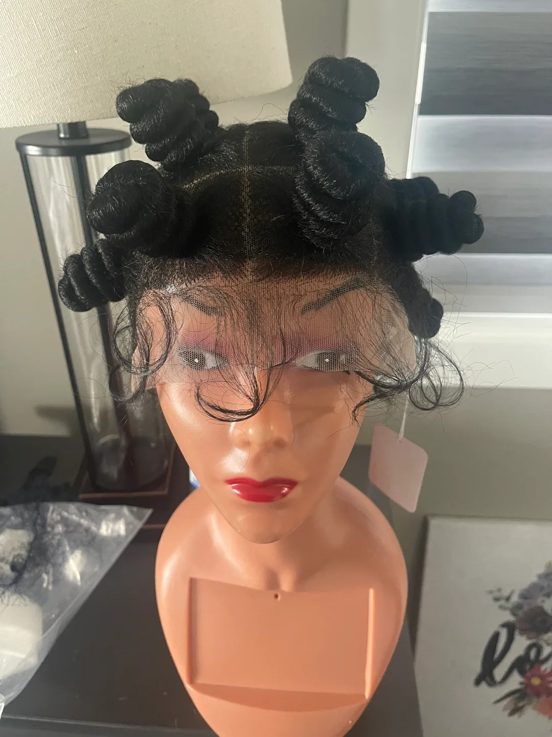 Black Lace Frontal Wig Knotless Braids image indicator(2)