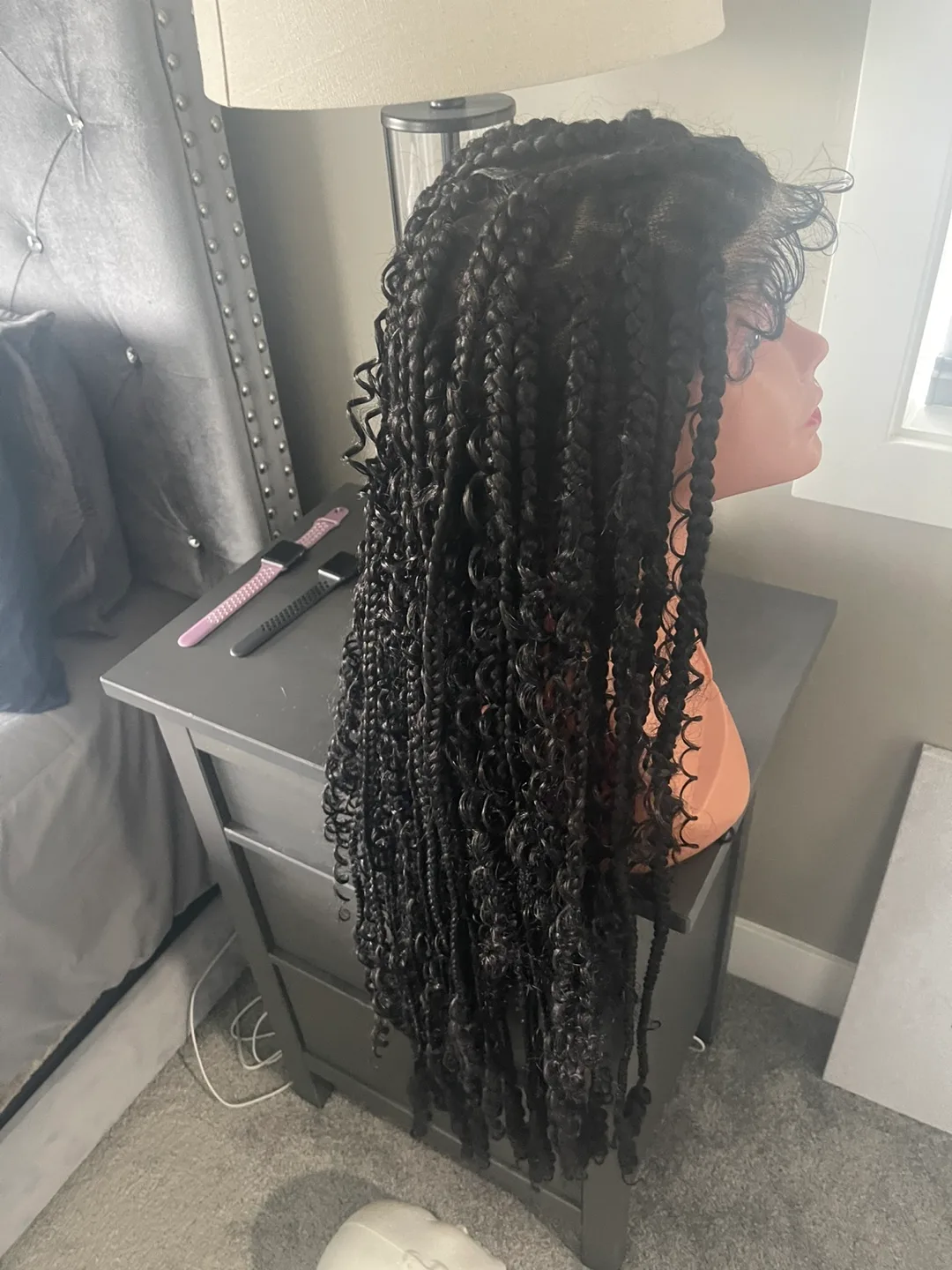 Braided Curly Human Hair Lace Front Wig image indicator(5)