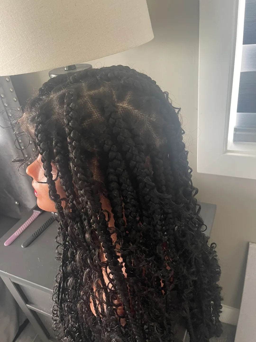 Braided Curly Human Hair Lace Front Wig image indicator(3)