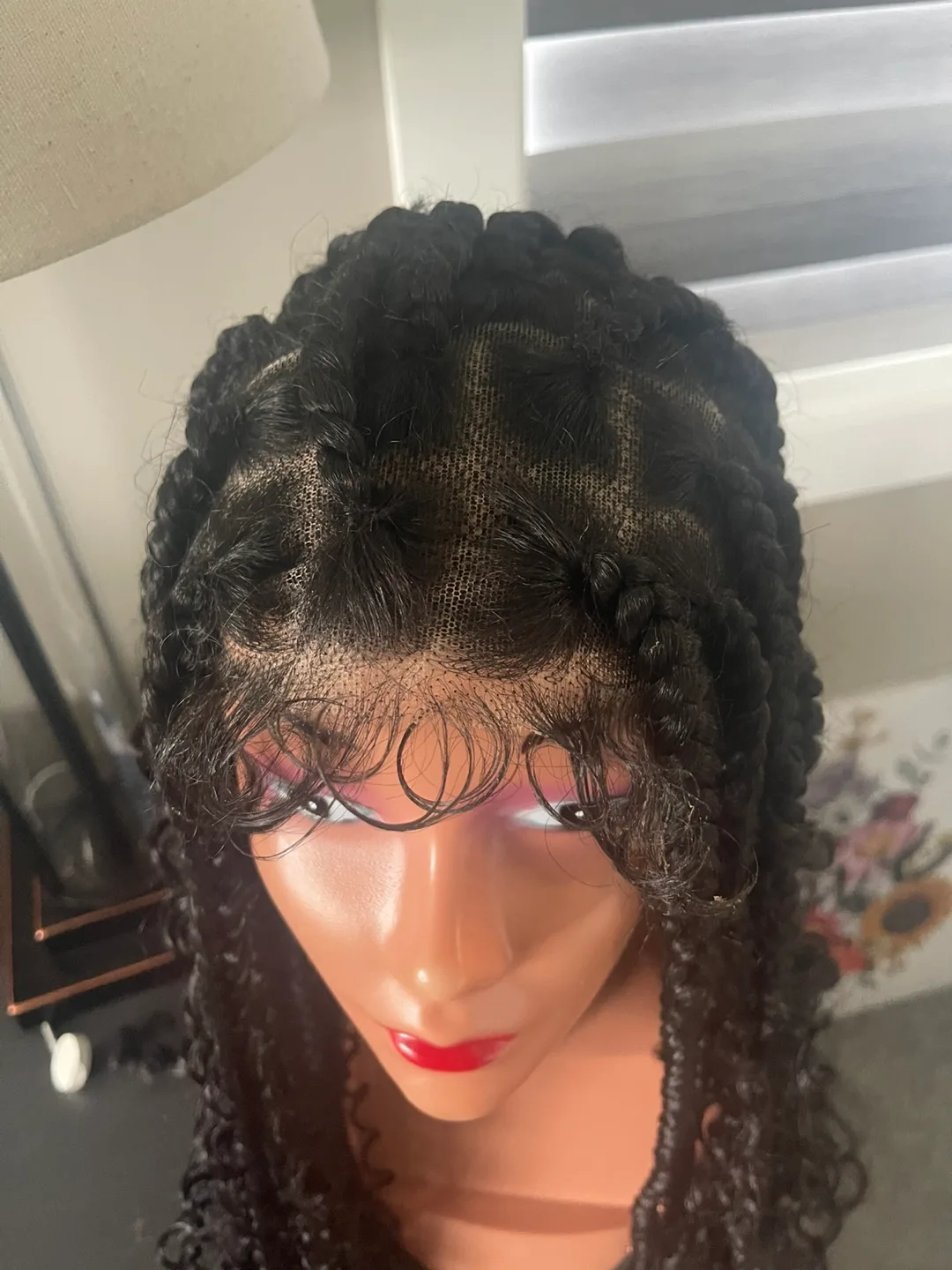 Braided Curly Human Hair Lace Front Wig image indicator(2)