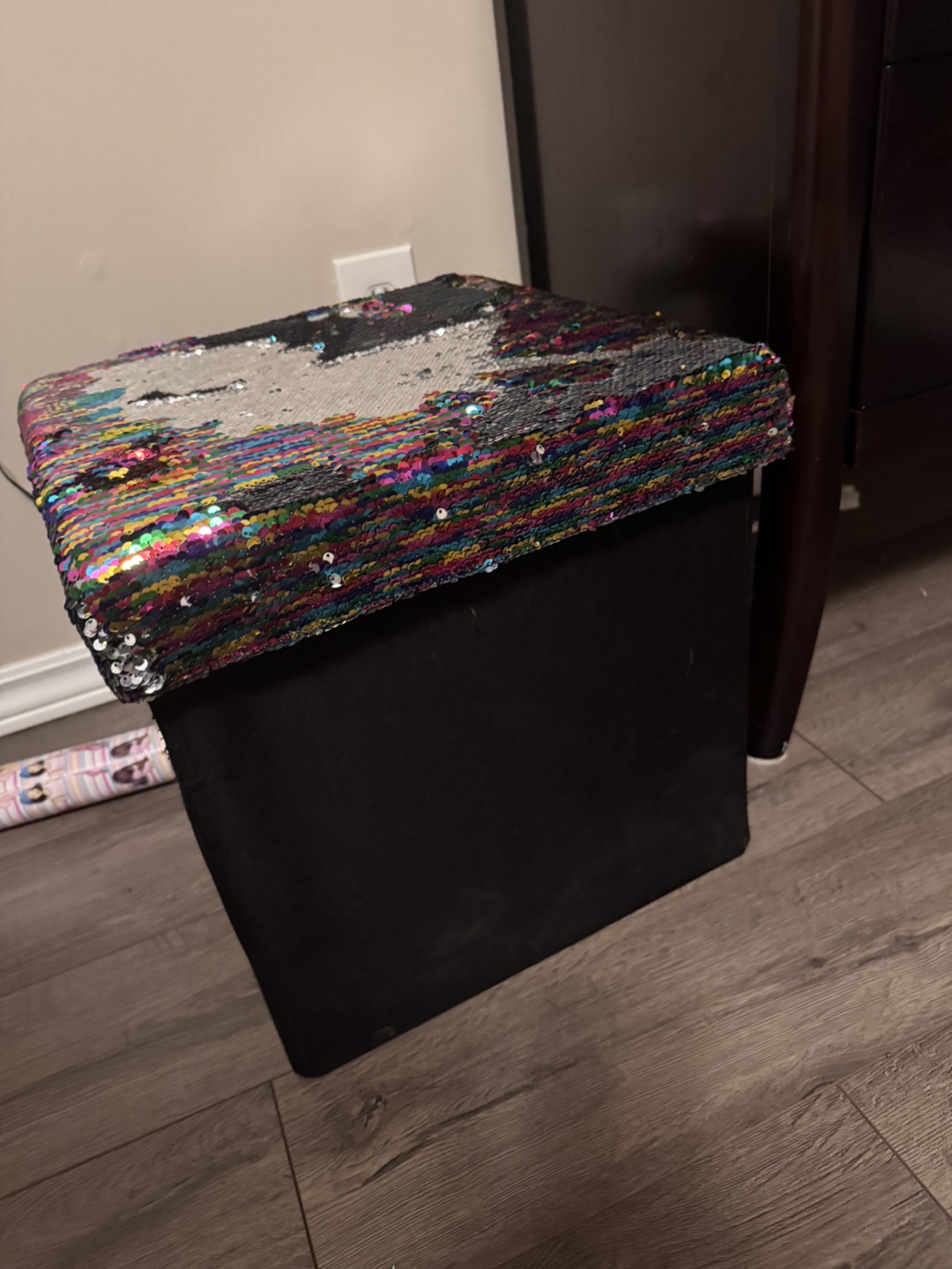 Sequin Storage Ottoman