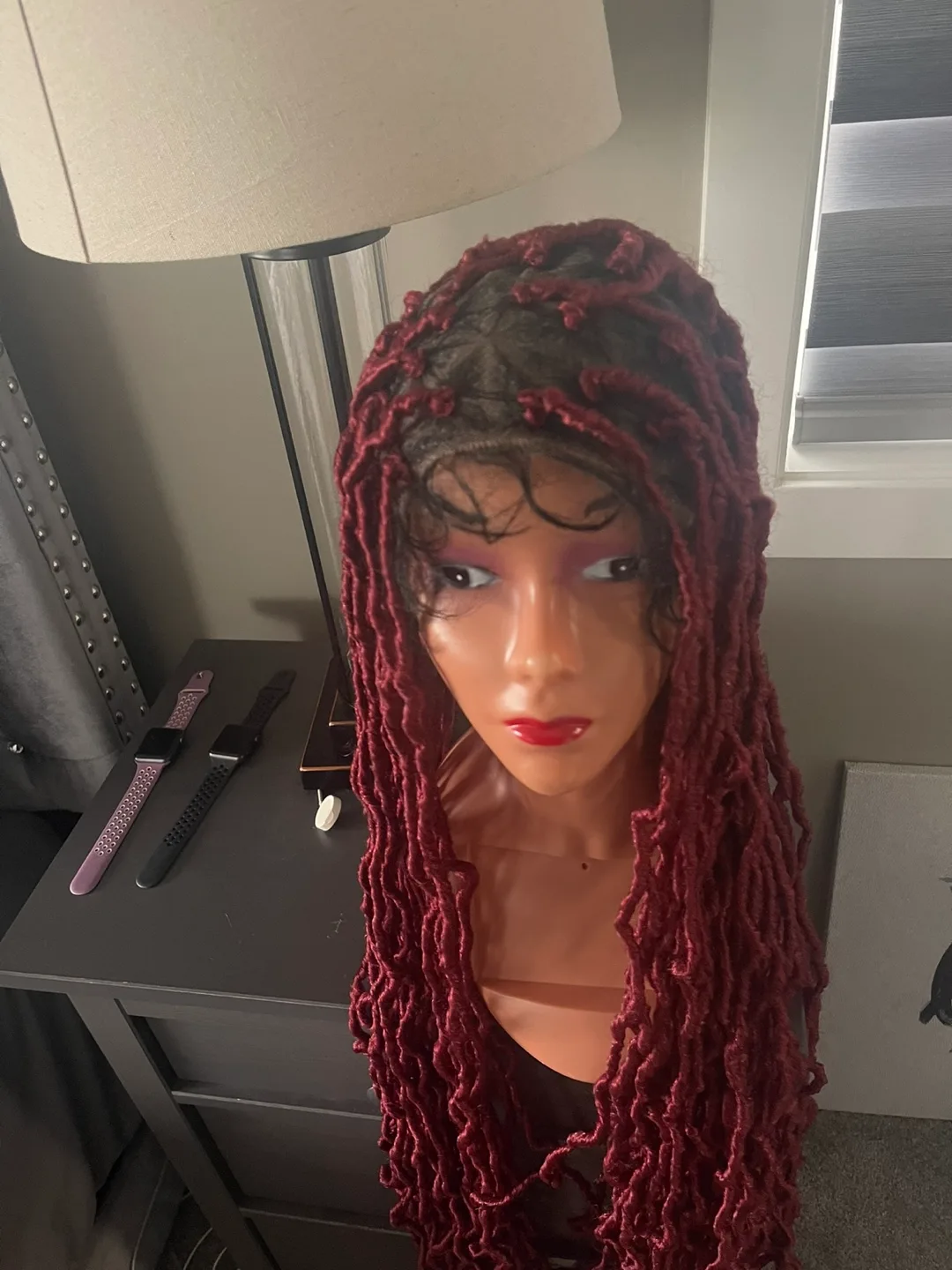 Burgundy Crochet Braided Wig image indicator(2)