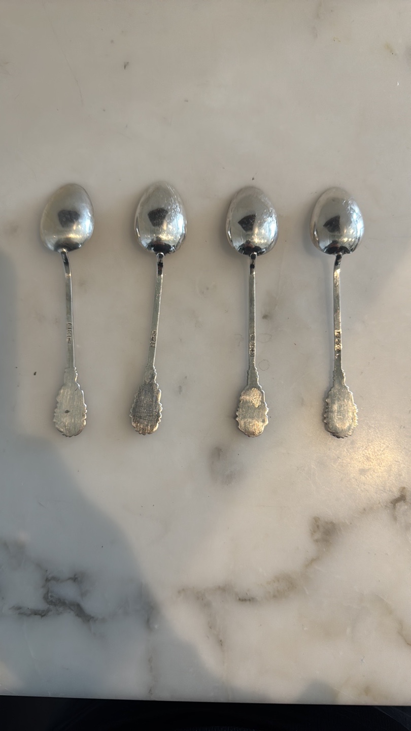 Set of Four 19th century China Sterling Silver Spoons - photo 2