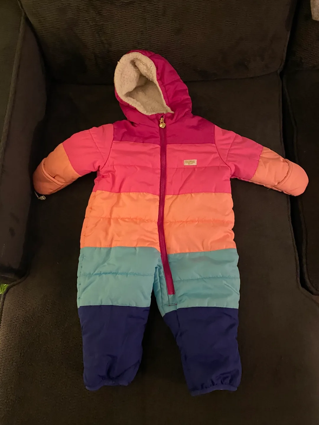 Baby Girl's Colour Block Snowsuit thumbnail