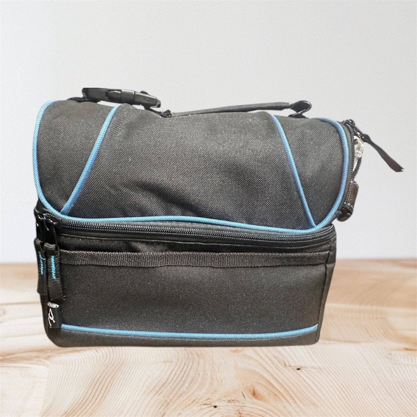 Black Lunch Bag with Blue Trim - photo 2