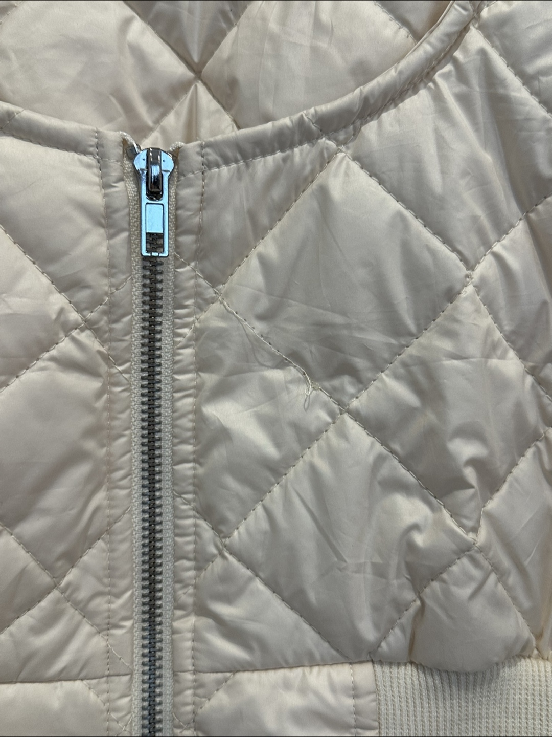 Cream Cropped Quilted Jacket - photo 2