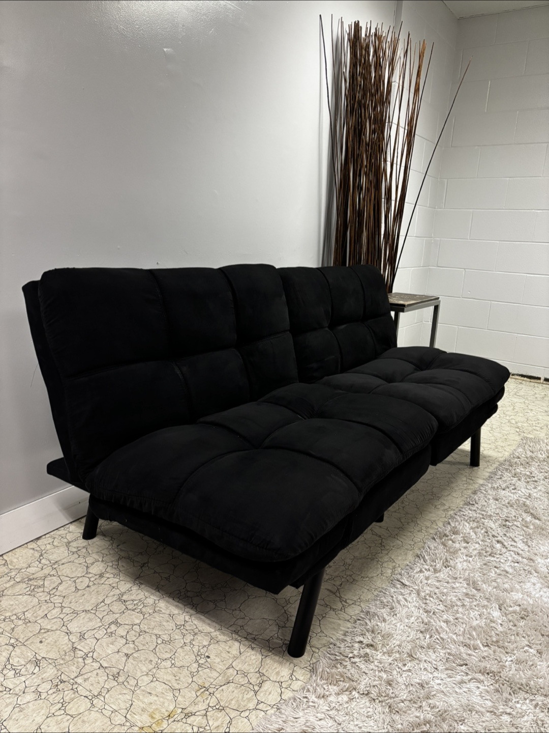 Black Memory Foam Futon in Like New Condition // Free Delivery