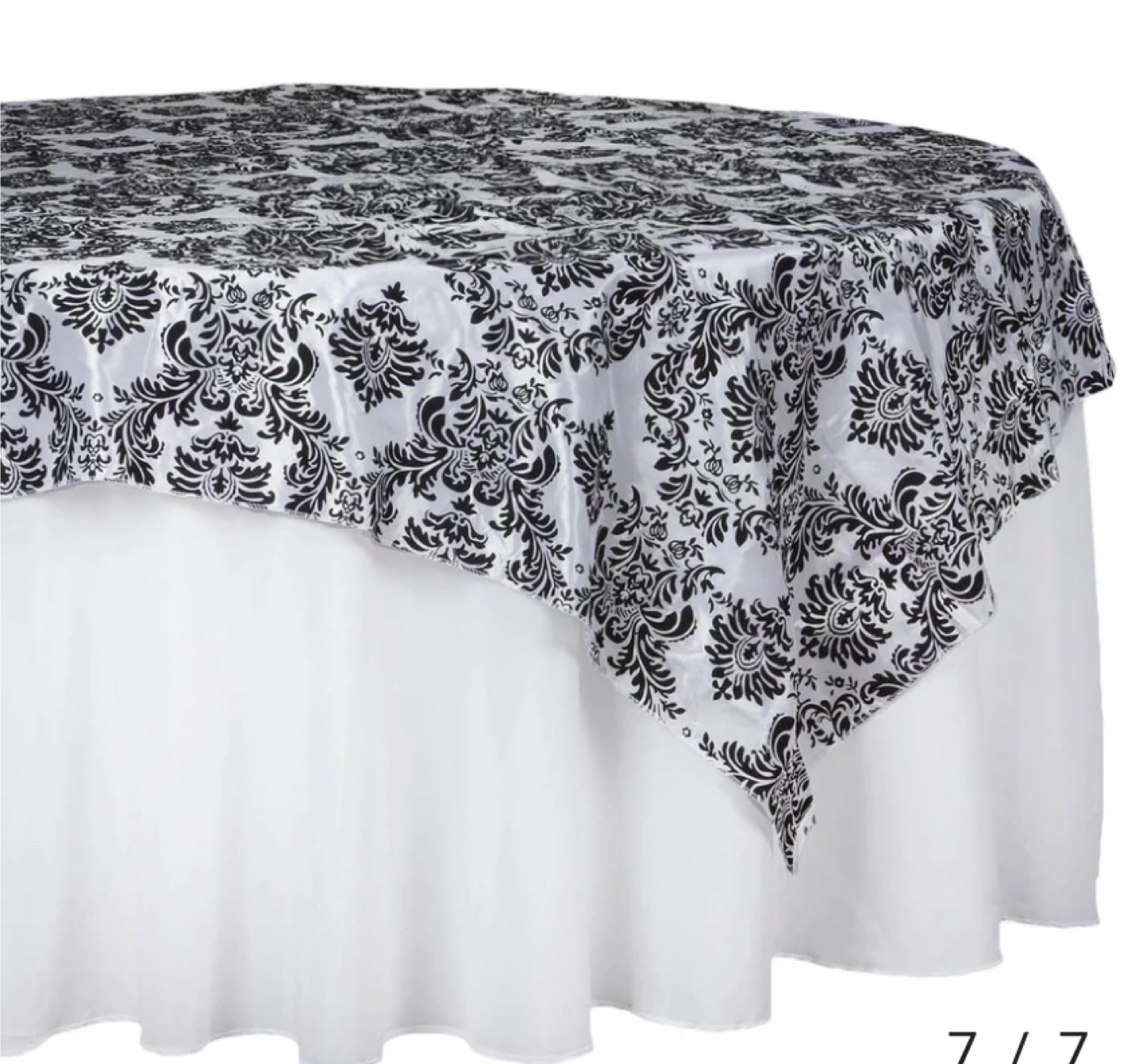 Black and White Damask Tablecloths - Rectangular and Square - photo 2