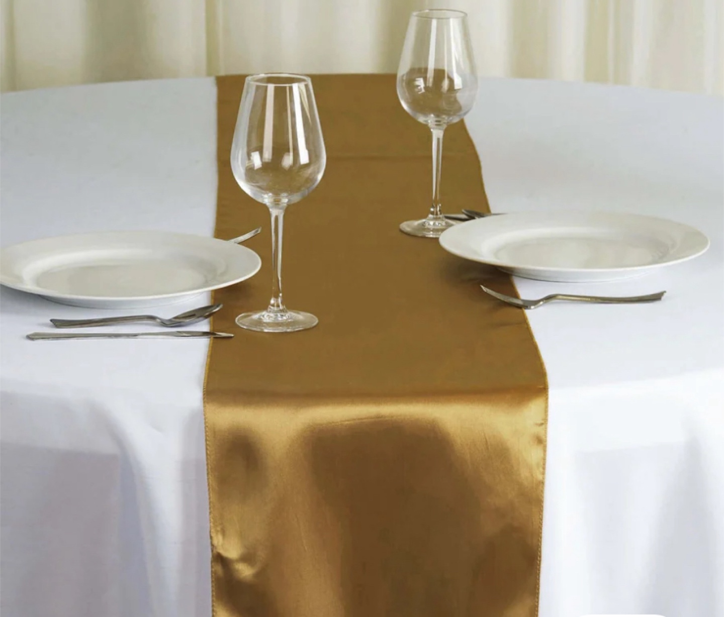 Lot of 11 Gold Satin Table Runners