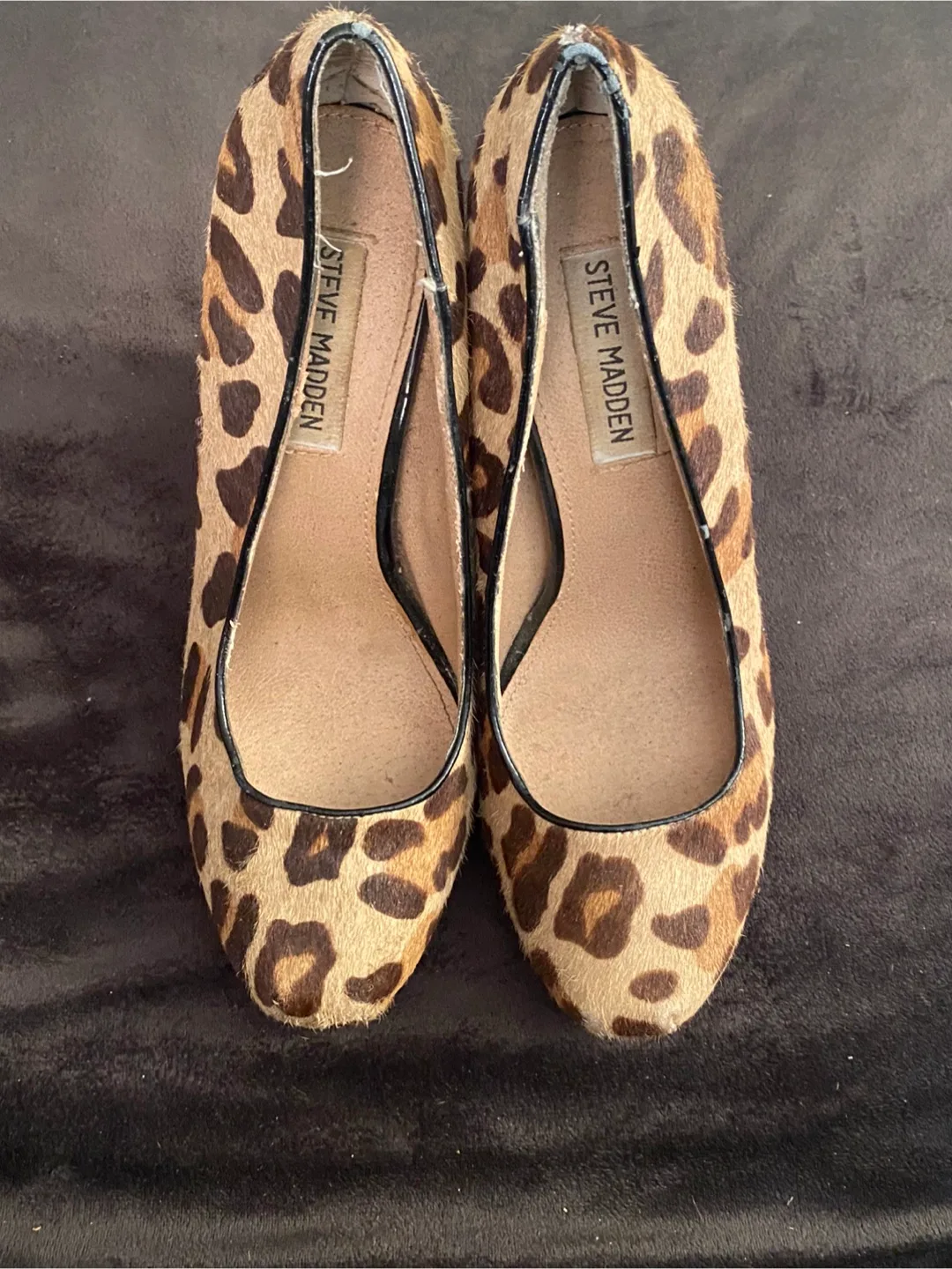 LEOPARD PRINT FAUX FUR BLOCK HEELS thumbnail
