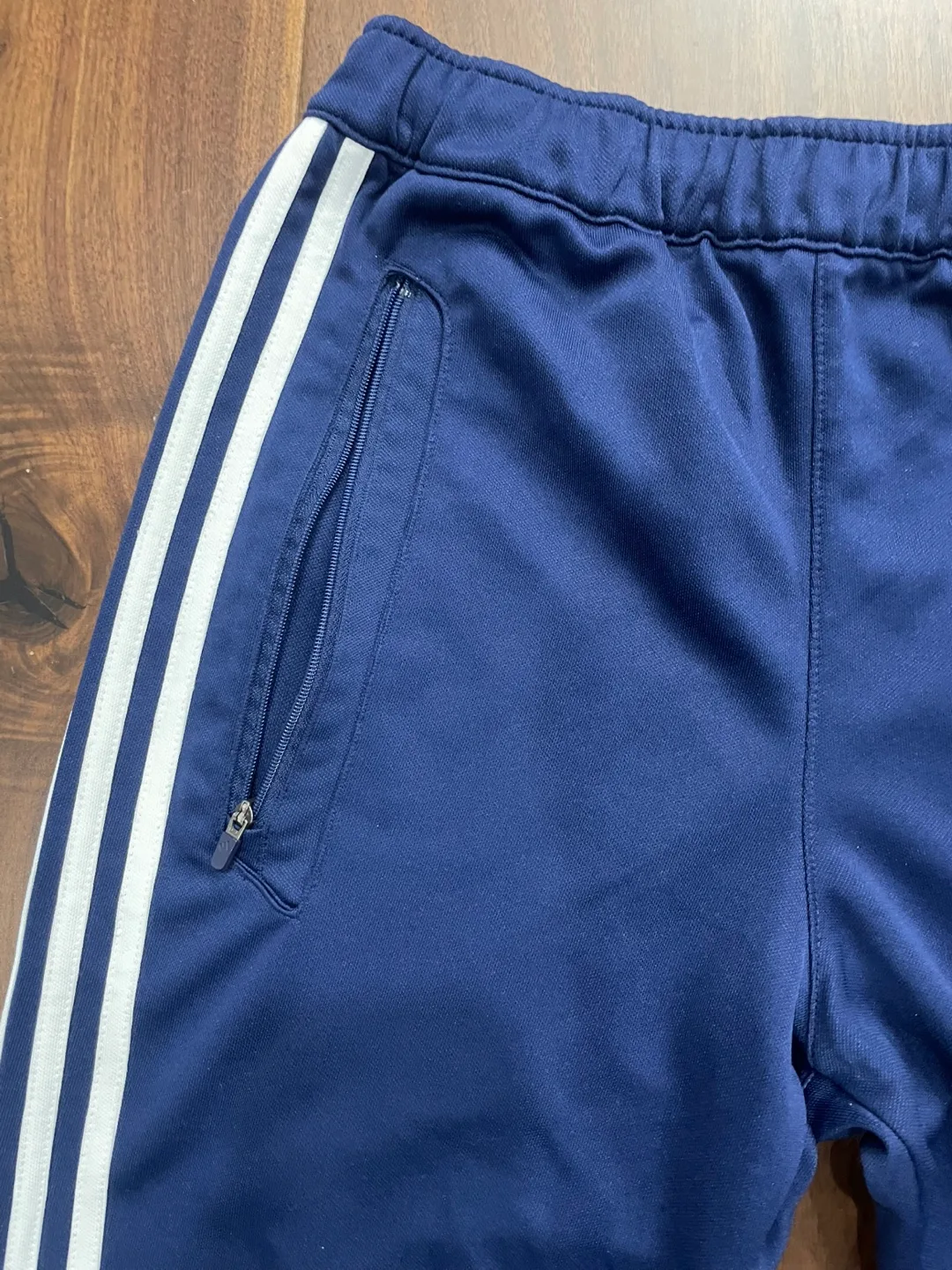 Adidas Navy Blue Tapered Track Pants - Men’s Size Small image indicator(3)
