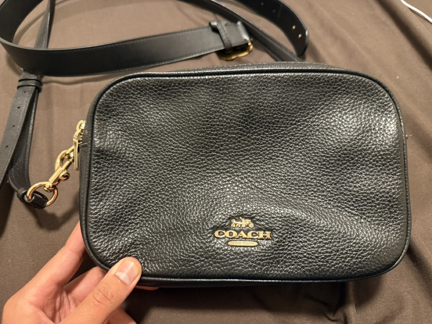 Coach Black Leather Crossbody Bag
