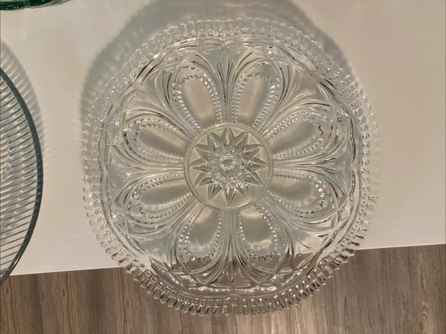 2 Vintage Glass Serving Platter Set thumbnail
