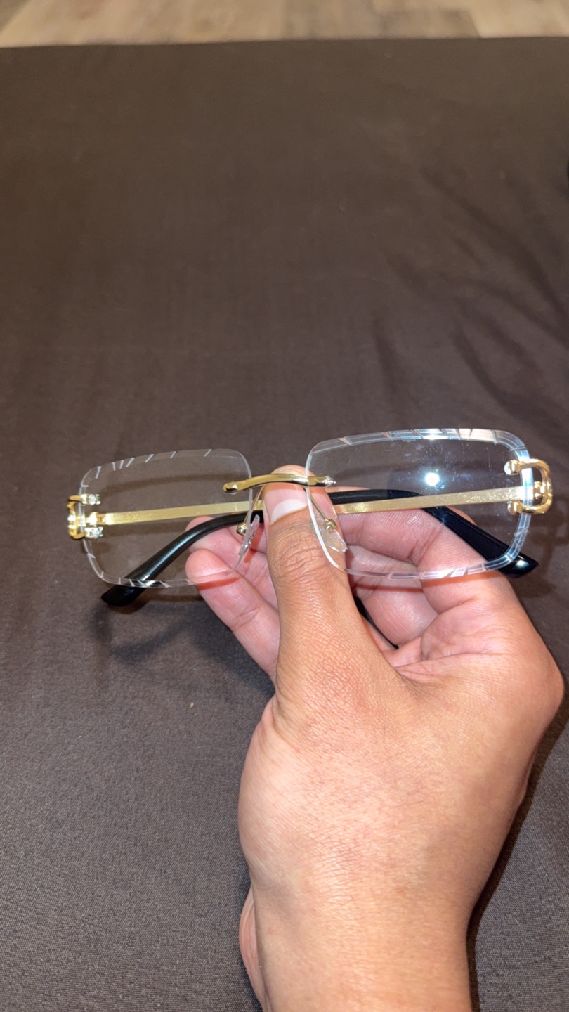 Clear Frame Gold Accent Glasses Cartier reps