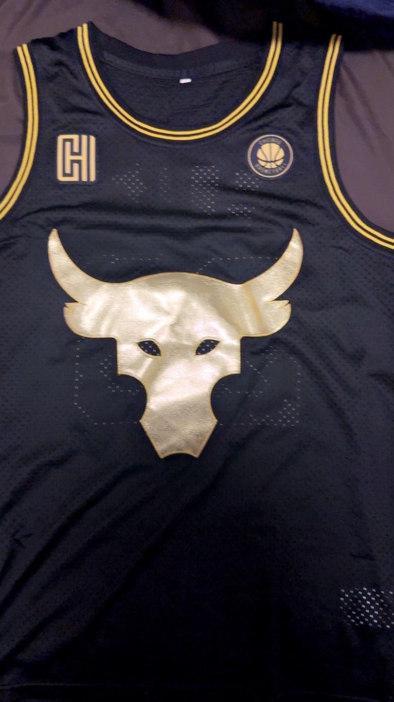 Black and Gold GOAT 23 Chicago Bulls Jersey