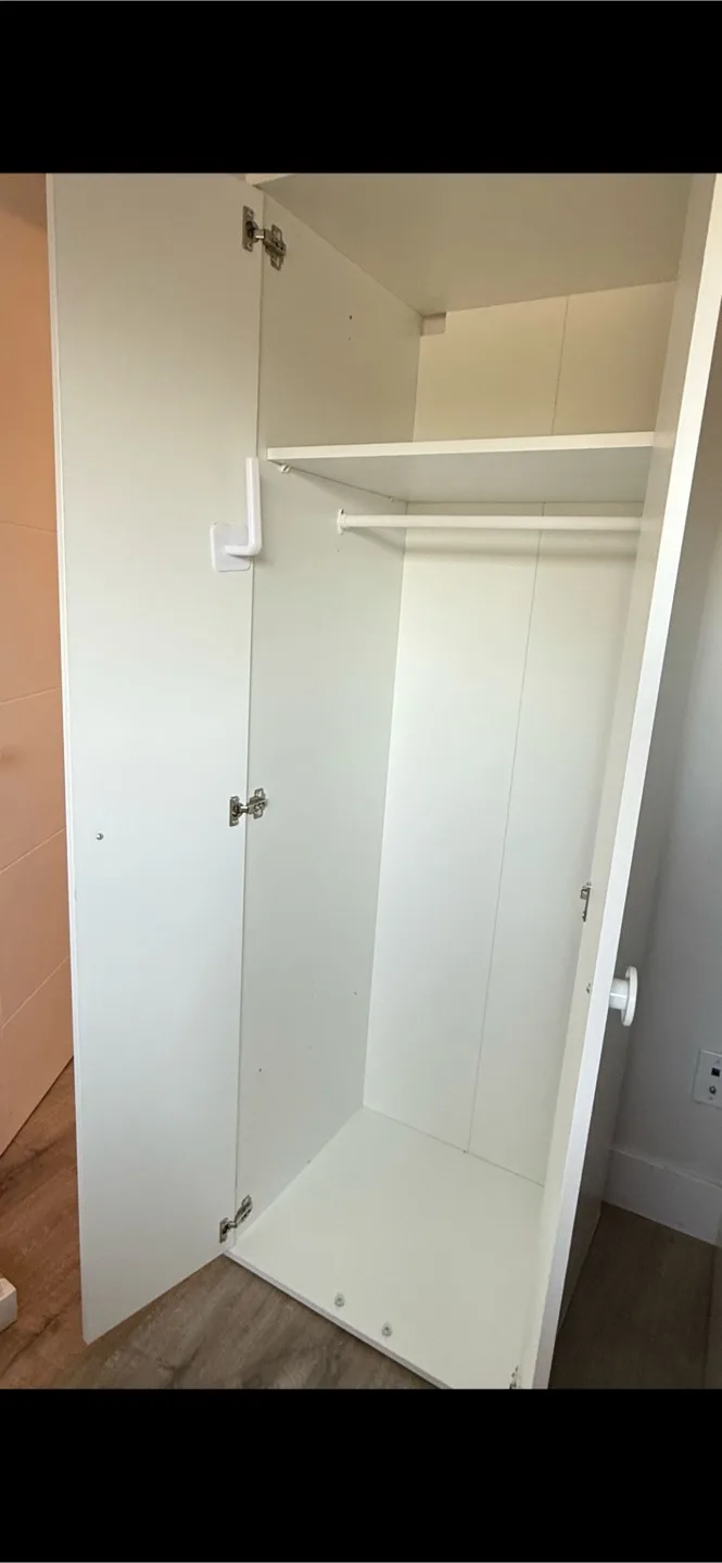 White Ikea Wardrobe with Shelf and Hanging Rod image indicator(2)