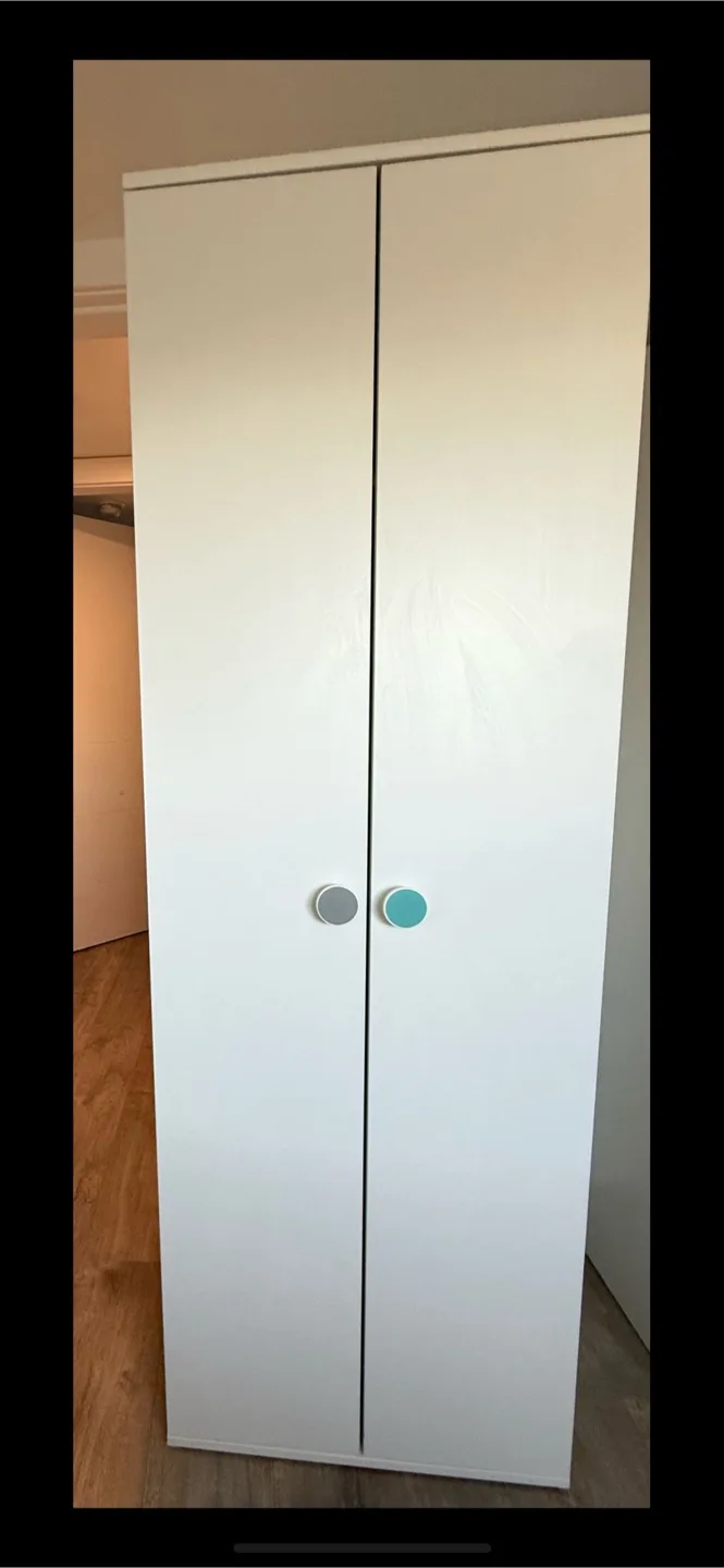 White Ikea Wardrobe with Shelf and Hanging Rod thumbnail