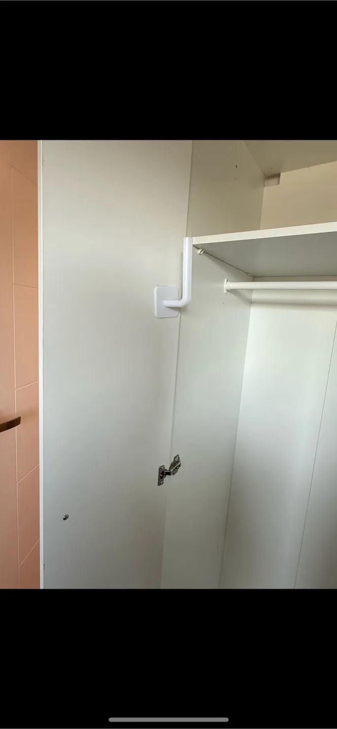 White Ikea Wardrobe with Shelf and Hanging Rod image indicator(3)