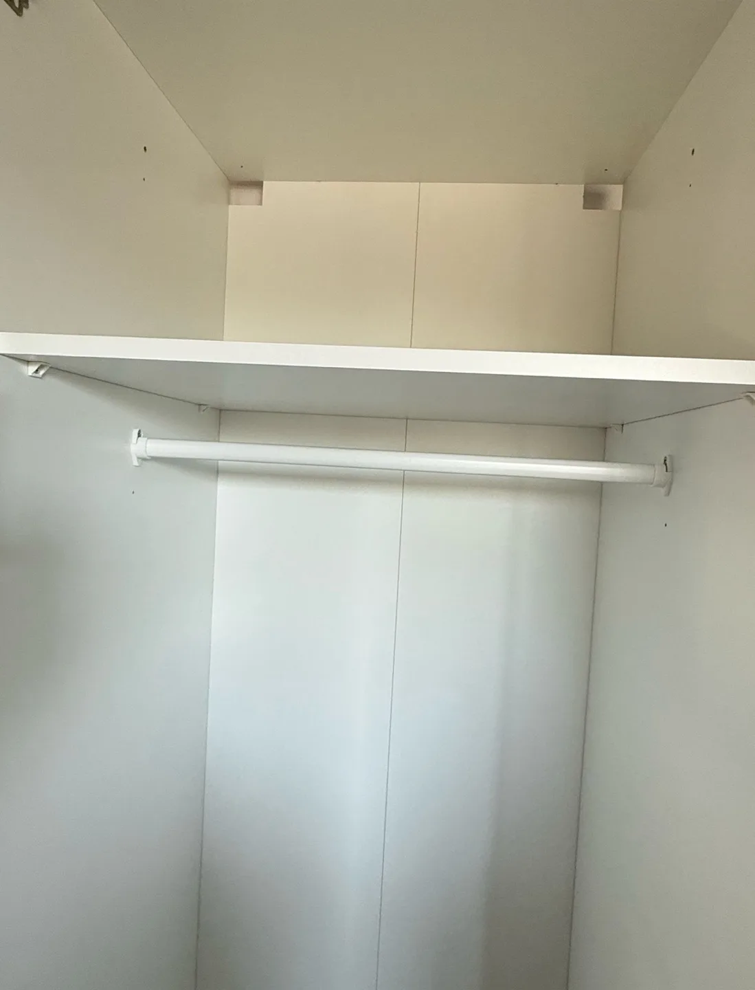 White Ikea Wardrobe with Shelf and Hanging Rod image indicator(6)