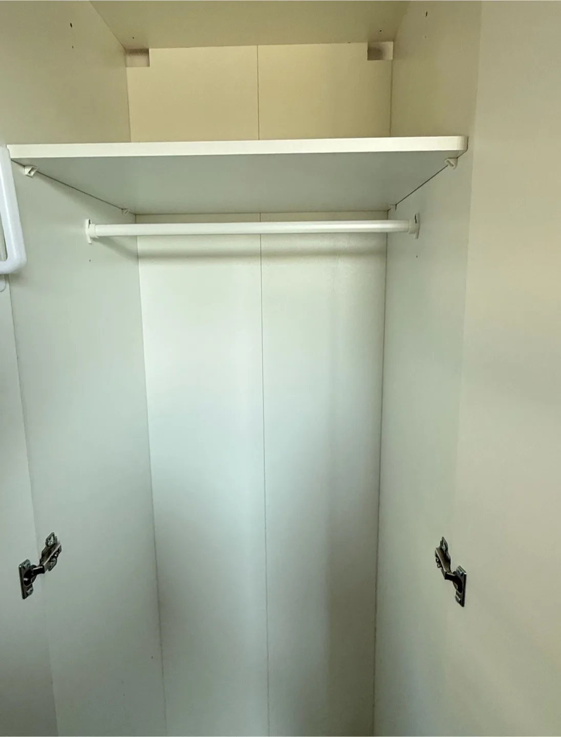 White Ikea Wardrobe with Shelf and Hanging Rod image indicator(5)