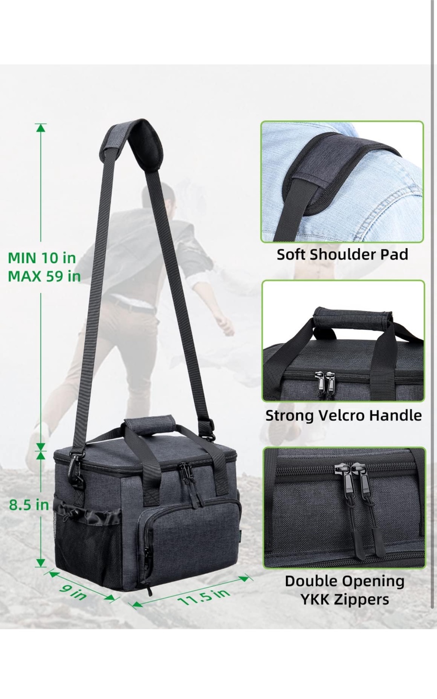 Large Capacity Insulated Lunch Bag Cooler Tote - photo 2