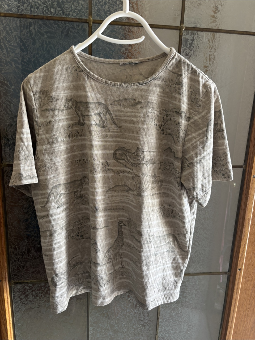 Women's Beige Animal Print T-Shirt