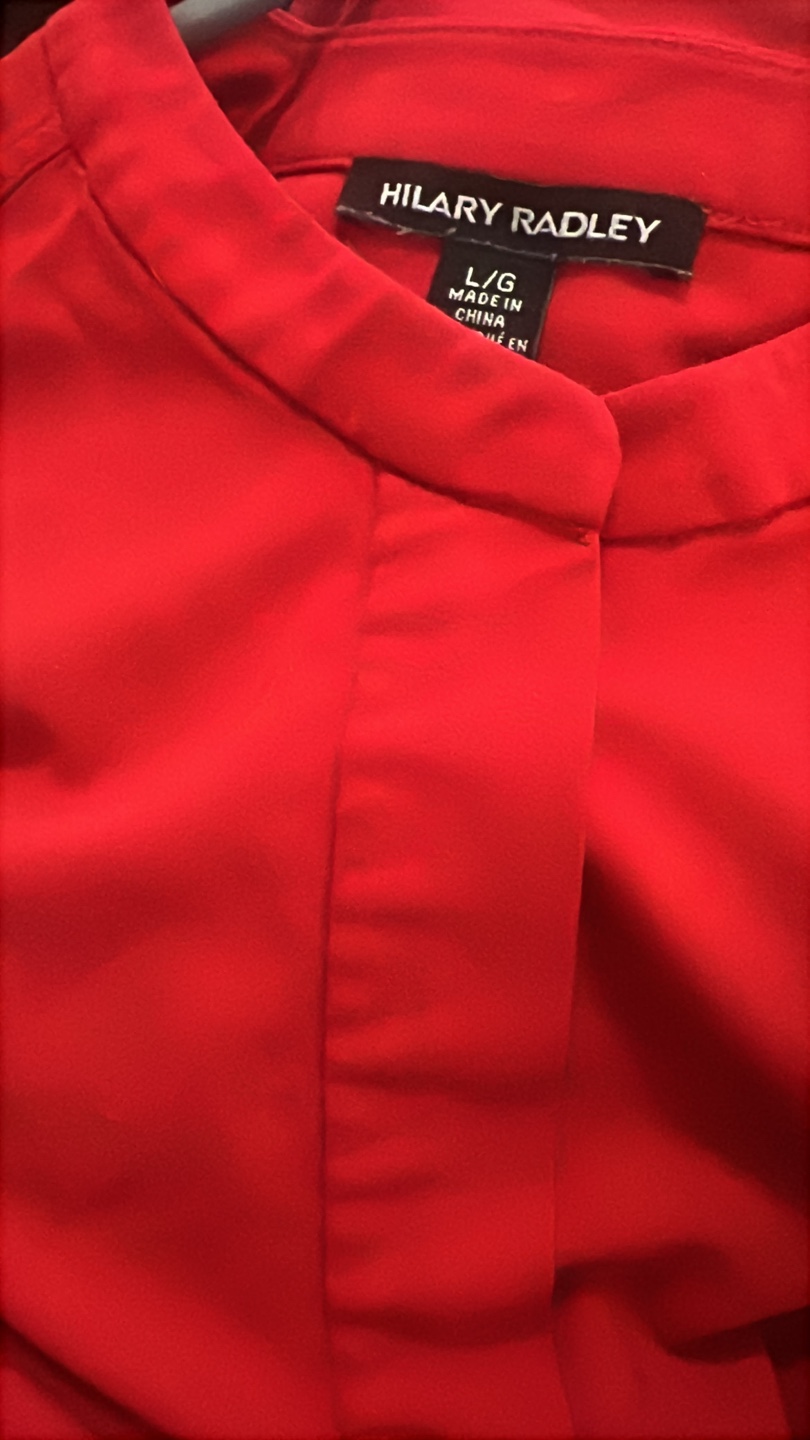 Hilary Radley Red Blouse Size L/G - photo 2