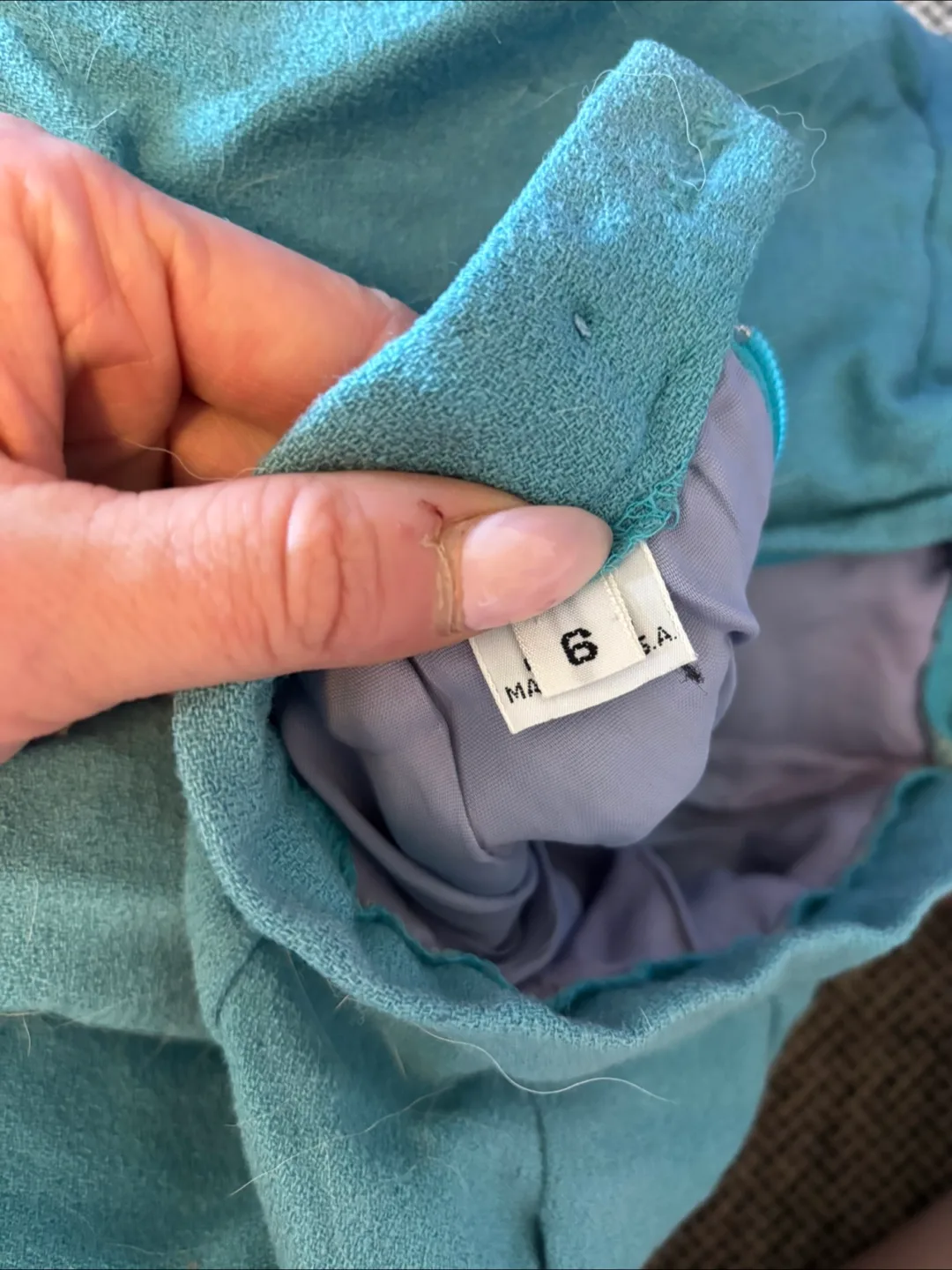 Vintage Teal A-Line Mini Skirt Size 6 image indicator(3)