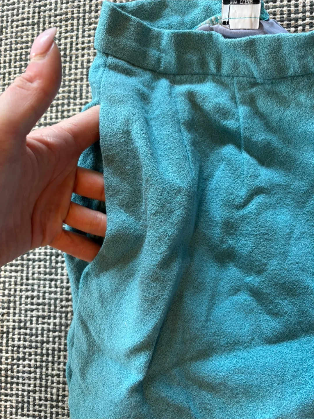 Vintage Teal A-Line Mini Skirt Size 6 image indicator(2)