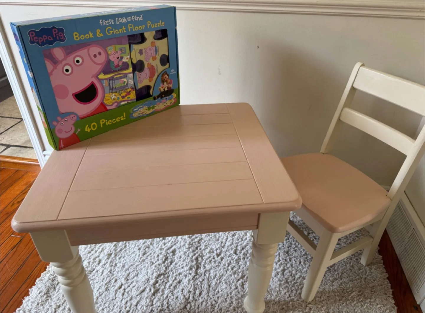 Kids Table and Chair Set with Peppa Pig Puzzle thumbnail