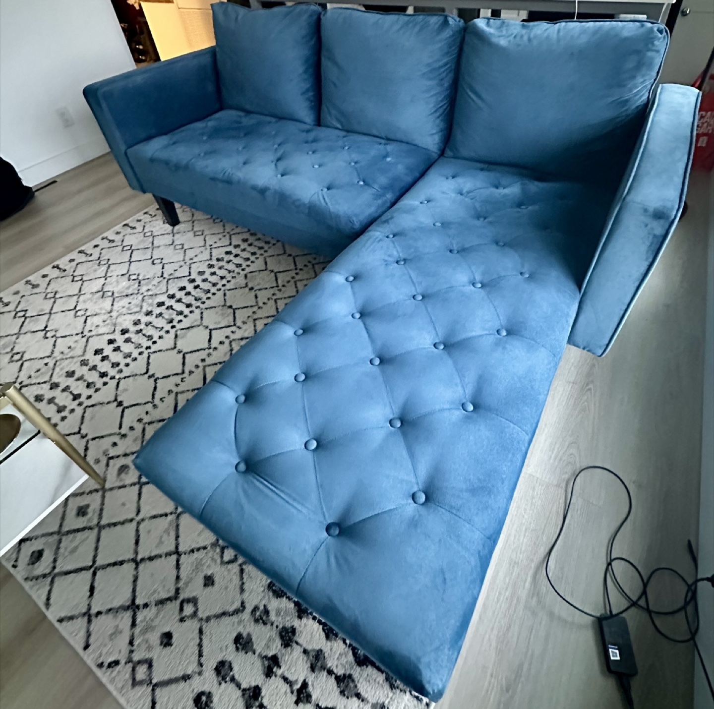 Velvet Sectional Sofa - photo 2