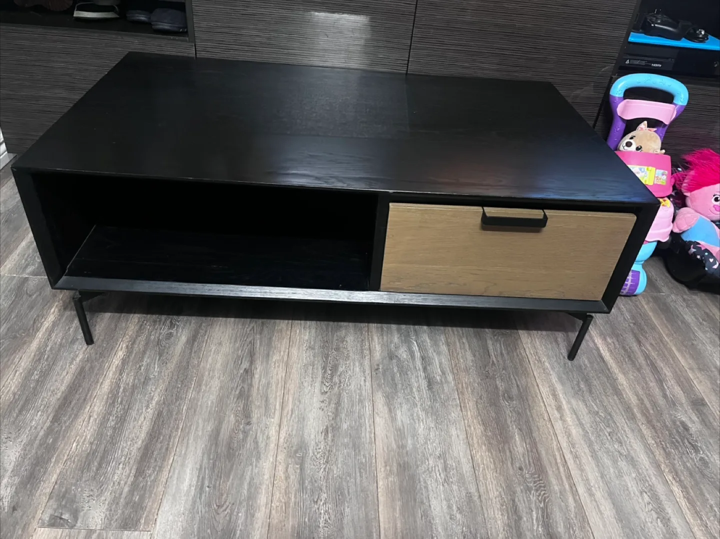 Modern Black/brown  Coffee Table with Storage image indicator(6)