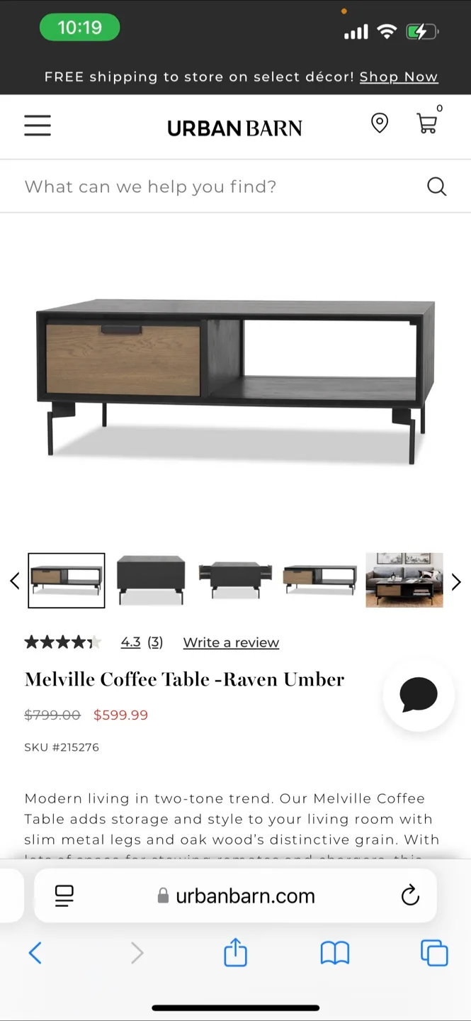 Modern Black/brown  Coffee Table with Storage image indicator(7)