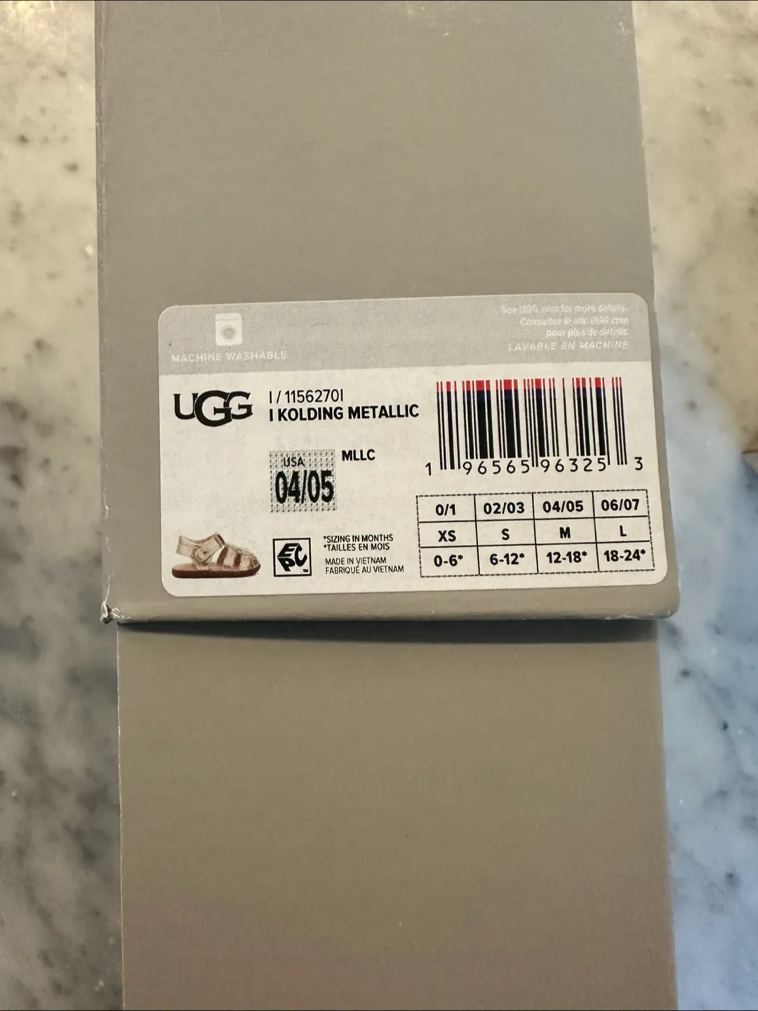 New UGG Kolding Metallic Baby Sandals - brand new, size 4/5 image indicator(3)