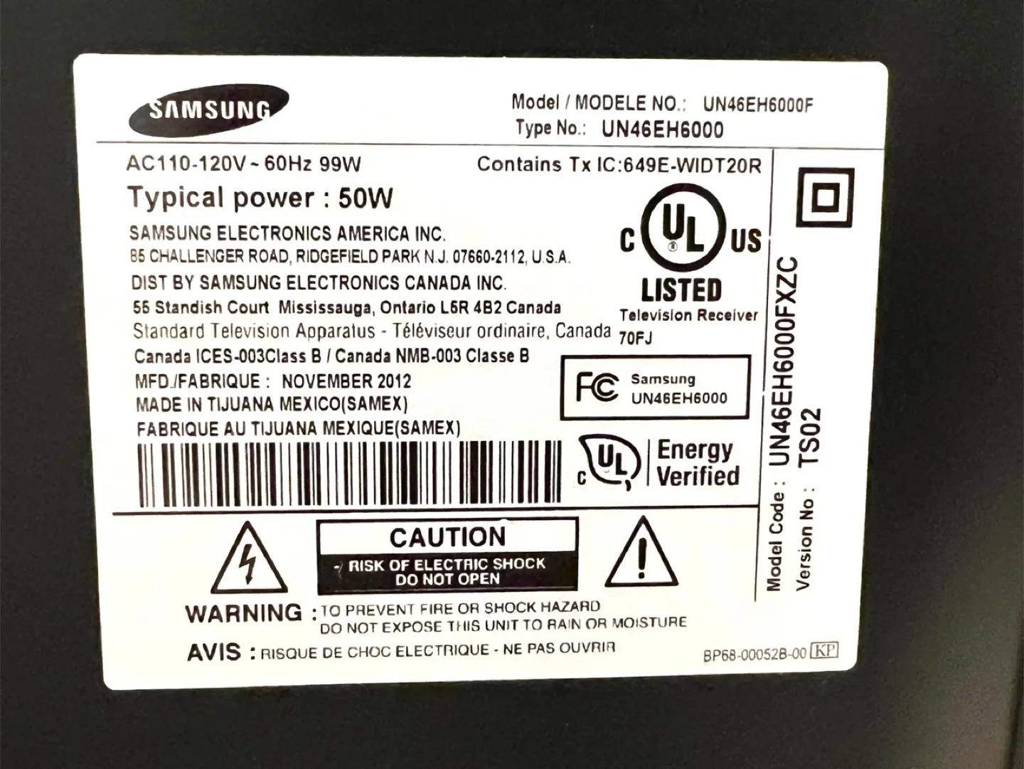 46" Samsung TV for repair * READ * image indicator(8)