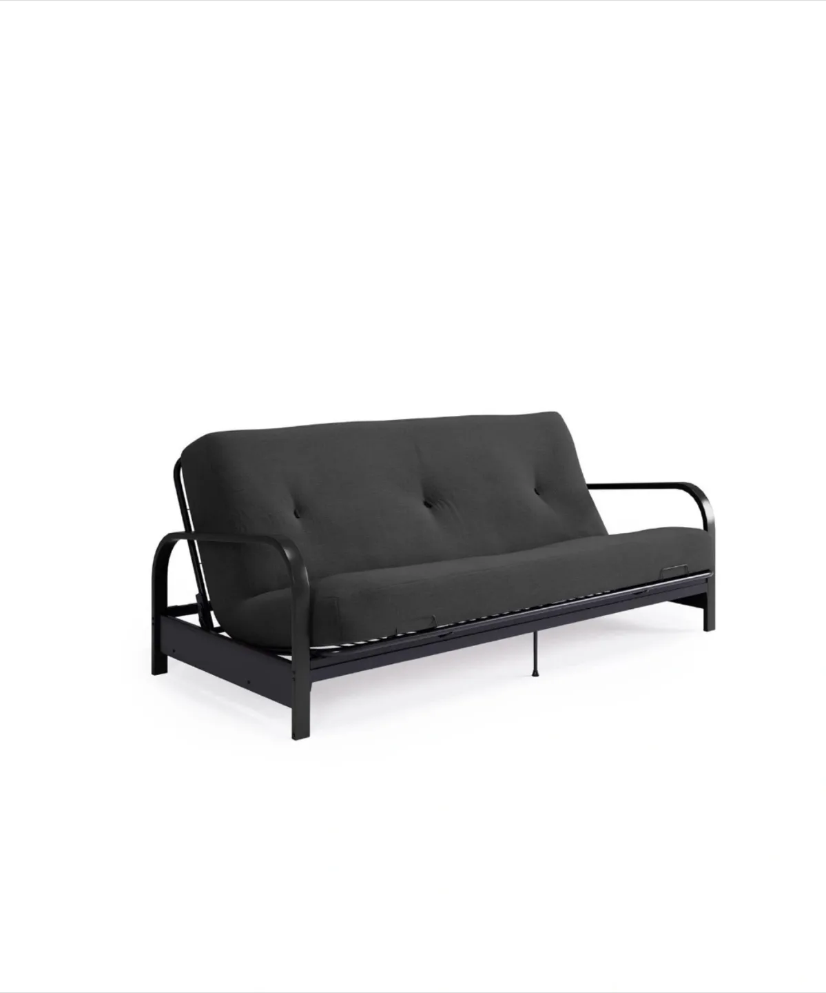 Futon Sofa Bed - Metal Frame - Charcoal Grey thumbnail