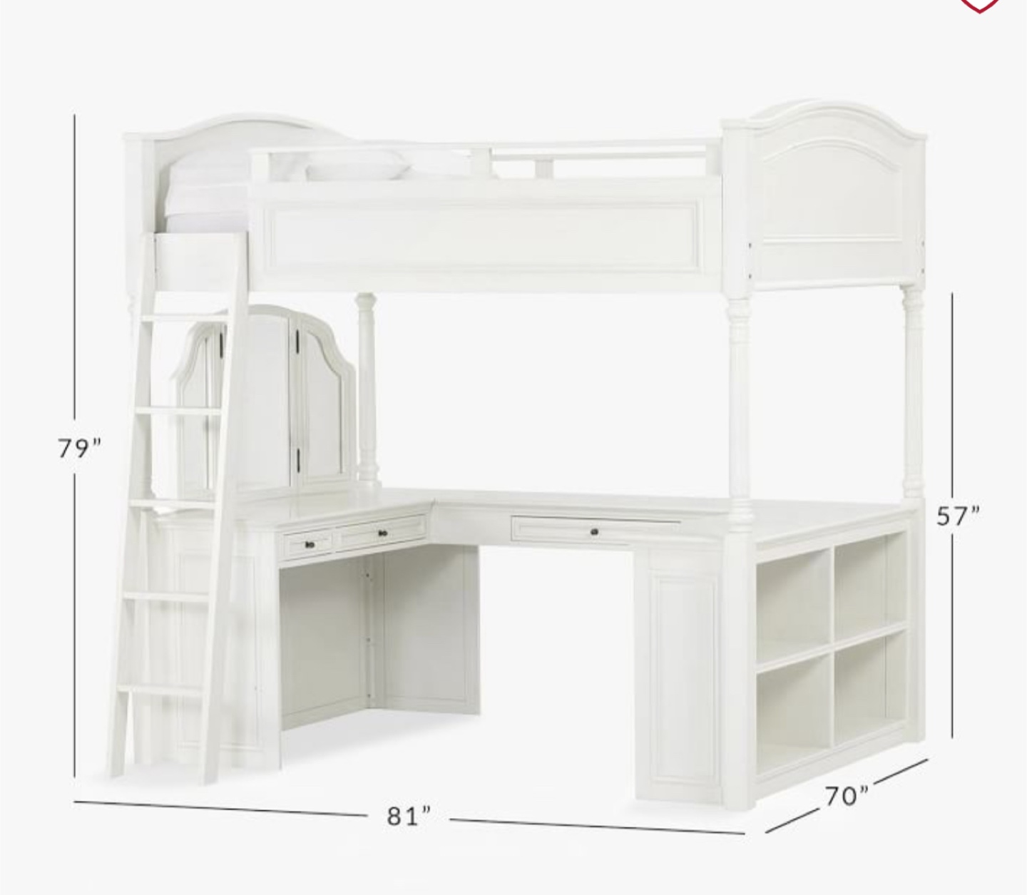 PB TEEN Chelsea Loft bed/vanity/desk - photo 2