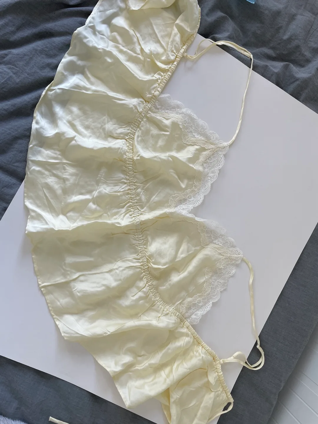 Aerie Cream Satin Sleep Set - Size Large image indicator(6)