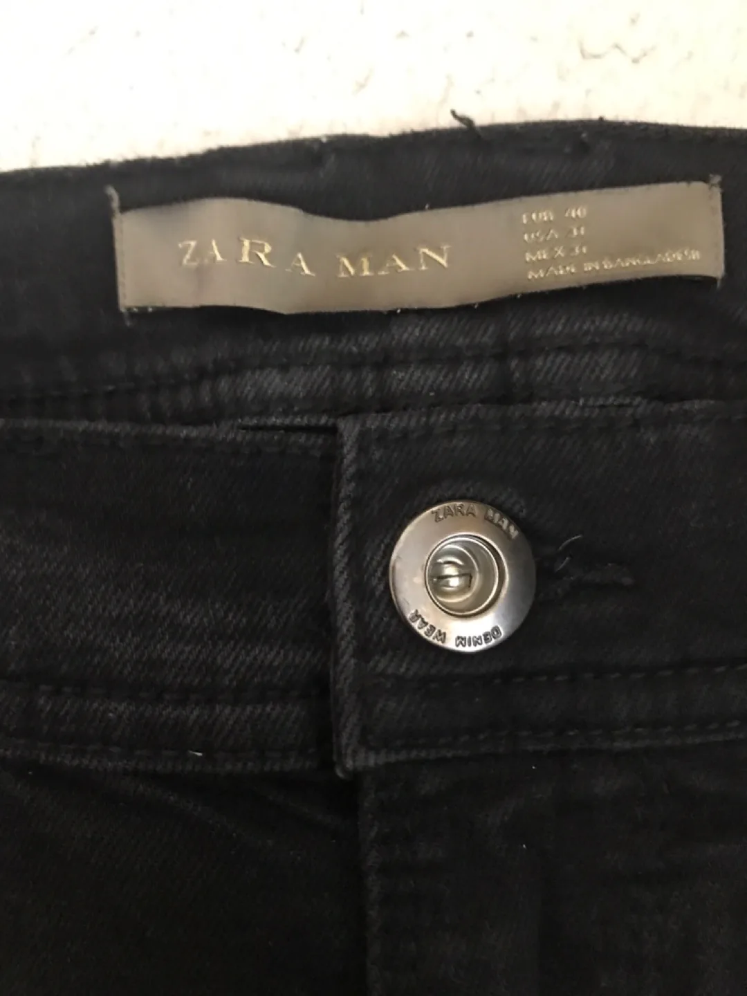Zara Man Black Distressed Jeans Size 31 image indicator(4)