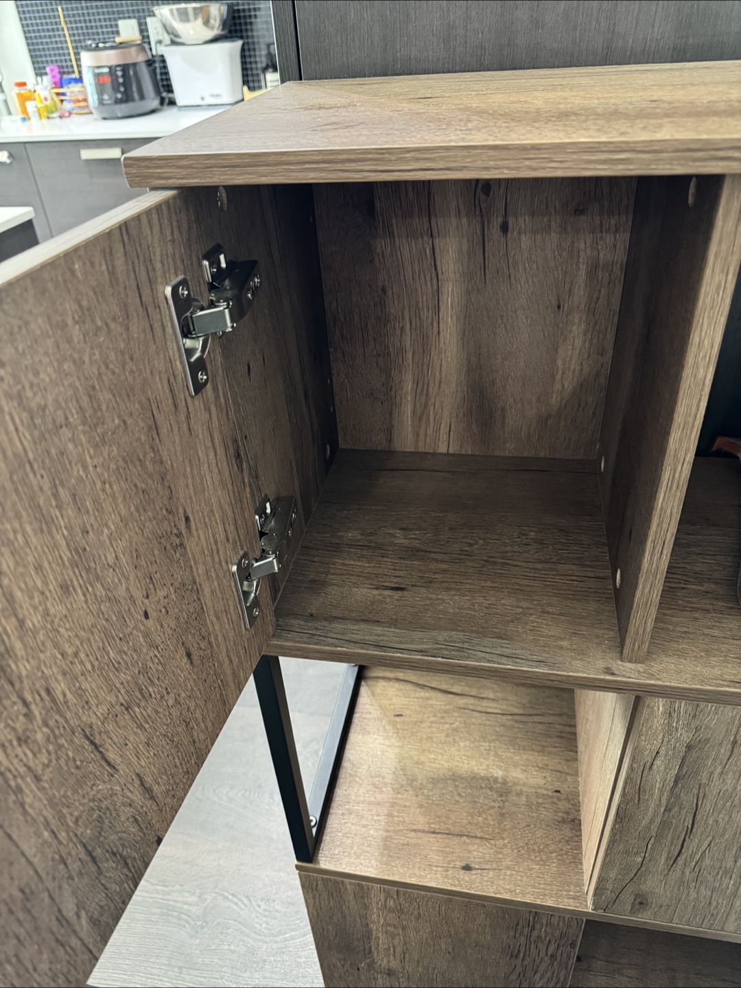 Mid-Century Wood Bookcase with Doors and Open Shelves - photo 3
