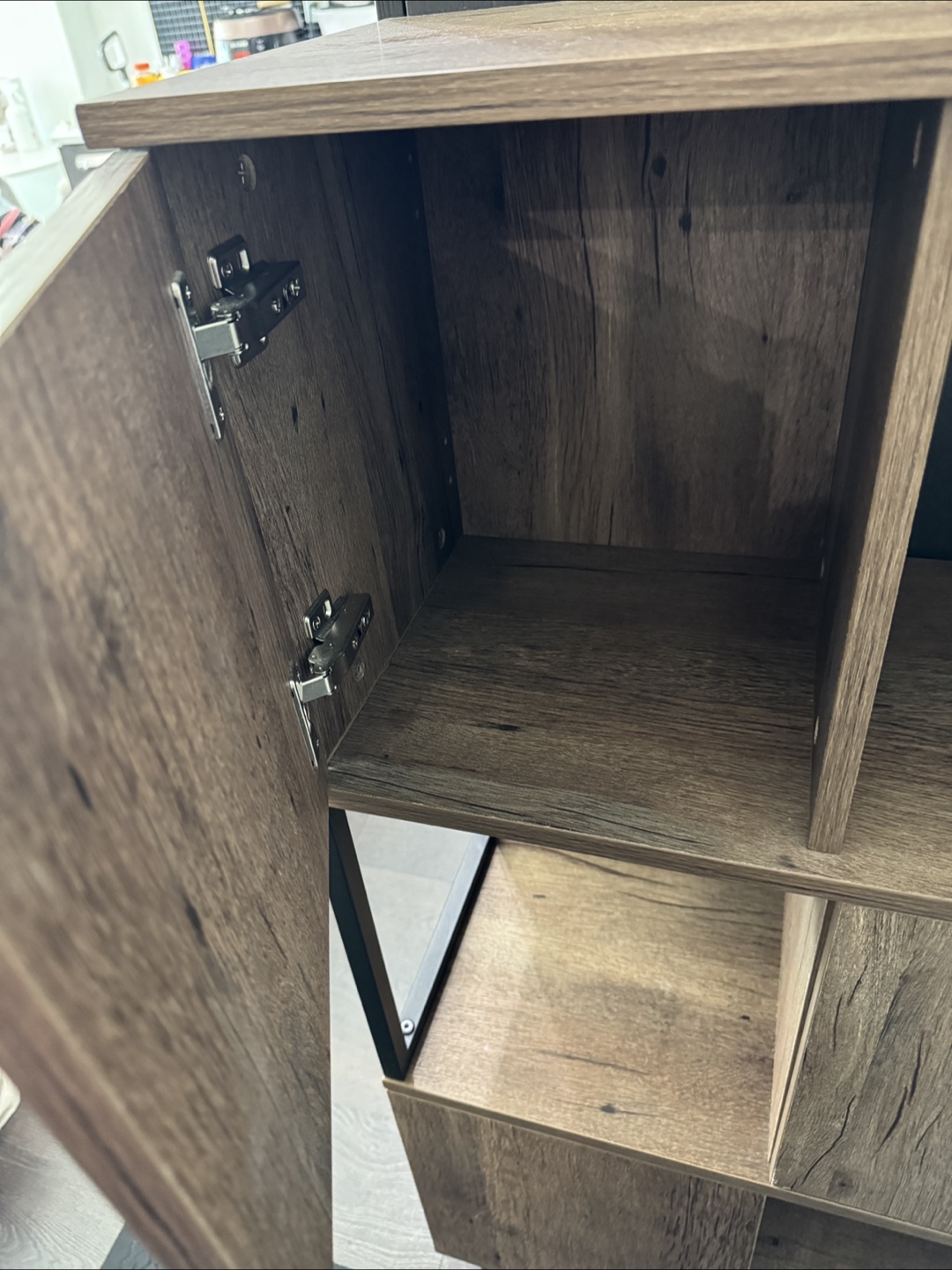 Mid-Century Wood Bookcase with Doors and Open Shelves - photo 4