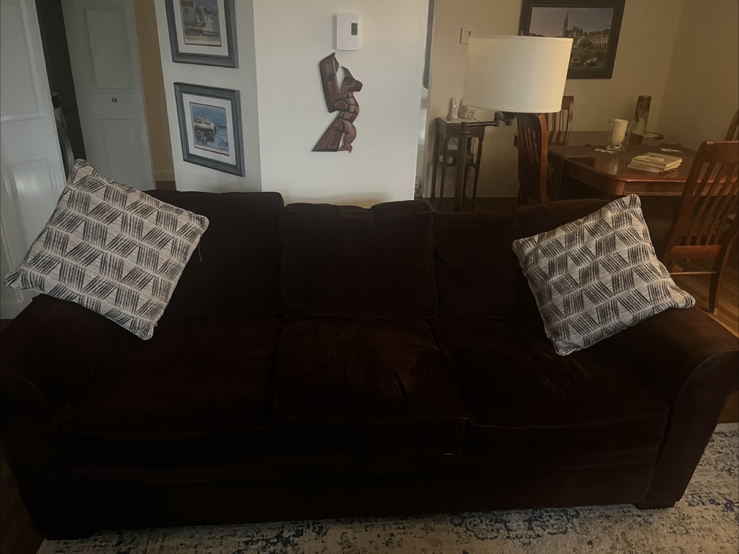 Dark Brown untrasuede Sofa - photo 2