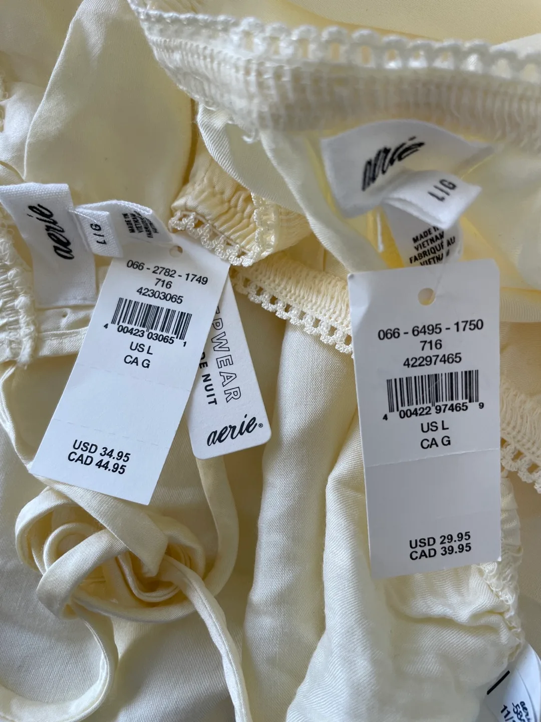 Aerie Cream Satin Sleep Set - Size Large image indicator(10)